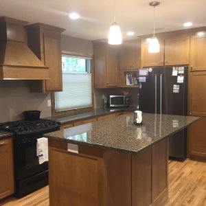 Custom clear  Alder cabinets Kitchen  remodel with granite tops in Apple Valley